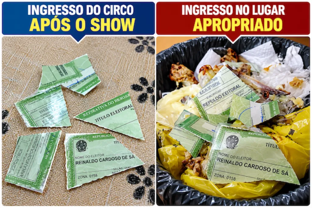 Eleitor rasga o título e joga no lixo após resultado da eleição presidencial