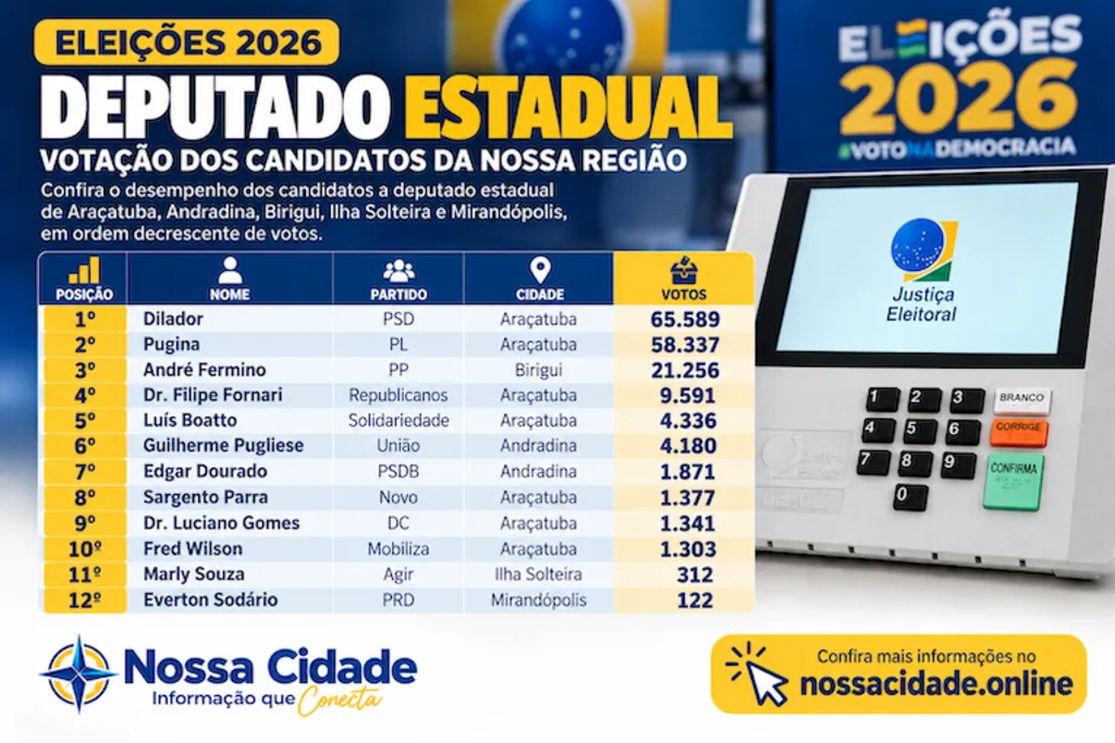 Arte resultado deputado estadual